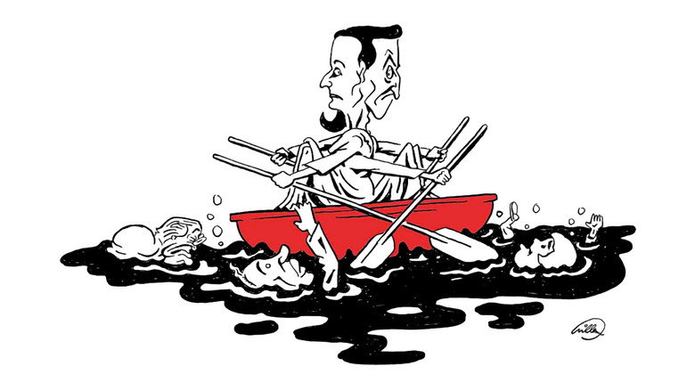 Ségo et Sarko sont dans un bateau... still 1